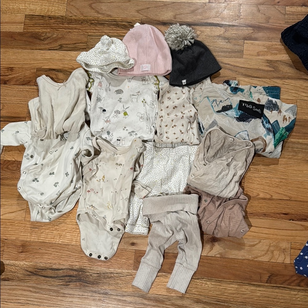 Kids One Piece Set - Cream and Gray